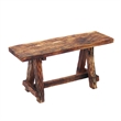 Wooden Garden Patio Bench With Retro Etching- Cappuccino Brown