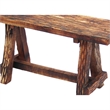 Wooden Garden Patio Bench With Retro Etching- Cappuccino Brown