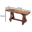 Wooden Garden Patio Bench With Retro Etching- Cappuccino Brown
