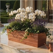 Rectangular Metal Flower Planter Box with Embossed Line Design-Large-Copper