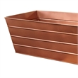 Rectangular Metal Flower Planter Box with Embossed Line Design-Large-Copper