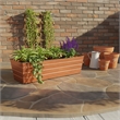 Rectangular Metal Flower Planter Box with Embossed Line Design-Large-Copper