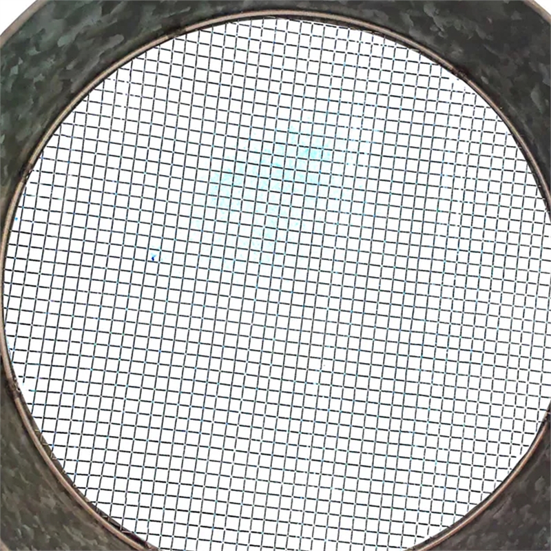 Round Galvanized Steel Compost Sifter with Wire Mesh Design Base- Antique Silver