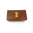 Small Brass Nautical Telescope with Pull-Out Wooden Box in Gold and Brown Finish