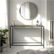 Aurelia 48 Inch Console Sofa Table-Artisanal Hammered Bronze Tray Top-Iron Frame