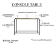 Aurelia 48 Inch Console Sofa Table-Artisanal Hammered Bronze Tray Top-Iron Frame