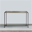 Aurelia 48 Inch Console Sofa Table-Artisanal Hammered Bronze Tray Top-Iron Frame
