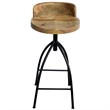 Pia 32-35 Extra Tall Adjustable Barstool- Natural Brown Mango Wood Seat