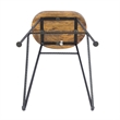 Jael 28 Inch Bar Stool with Mango Wood Saddle Seat- Iron Rod Legs- Brown