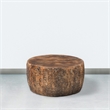 Rea 34 Inch Handcrafted Mango Wood Coffee Table- Round Drum Shape-Damask Pattern