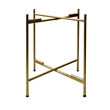 Vica 20 Inch High Round Side End Table with 2 Tier Iron Frame- Matte Gold