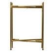 Vica 20 Inch High Round Side End Table with 2 Tier Iron Frame- Matte Gold