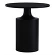 Zoe 20 Inch Modern Round Iron Side Table with Pedestal Base- Matte Black