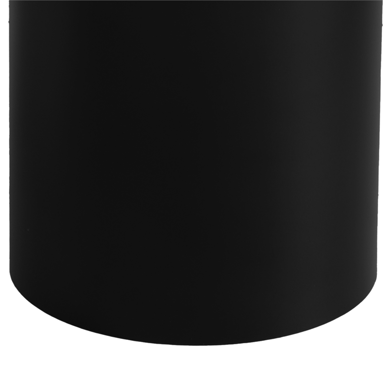 Zoe 20 Inch Modern Round Iron Side Table with Pedestal Base- Matte Black