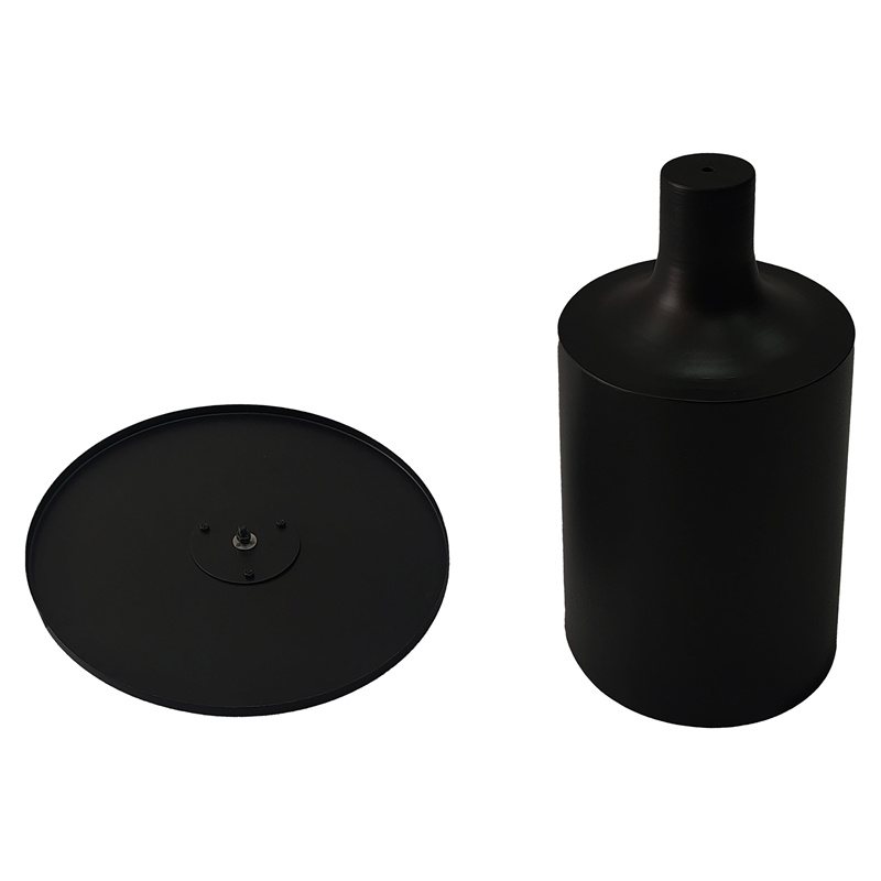 Zoe 20 Inch Modern Round Iron Side Table with Pedestal Base- Matte Black