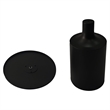 Zoe 20 Inch Modern Round Iron Side Table with Pedestal Base- Matte Black