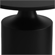 Zoe 20 Inch Modern Round Iron Side Table with Pedestal Base- Matte Black