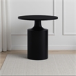 Zoe 20 Inch Modern Round Iron Side Table with Pedestal Base- Matte Black