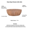 Arthur Drum Shape Wooden 35.5 Inch Coffee Table with Plank Design Base
