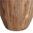 Arthur Handcarved Cylindrical Shape Round Mango Wood Distressed Side End Table
