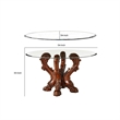 Benjara Imperial Dining Table with Pedestal- Cherry Oak Brown