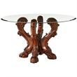 Benjara Imperial Dining Table with Pedestal- Cherry Oak Brown
