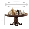 Benjara Wooden Round Dining Table With Pedestal Feet- Cherry Brown
