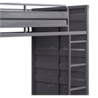 Benjara Gunmetal Gray Finish Twin Turdle with Metal Frame and Slat system- Gray