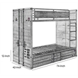 Benjara Gunmetal Gray Finish Twin Turdle with Metal Frame and Slat system- Gray