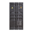 Benjara 2 Door Storage Wardrobe with Gunmetal Gray Finish & Cremone Bolts- Gray