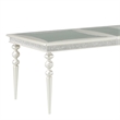 Benjara Sparkling Rectangular Dining Table with Rhinestone Inlay- Silver & Clear