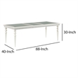 Benjara Sparkling Rectangular Dining Table with Rhinestone Inlay- Silver & Clear