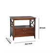 Benjara Wooden TV Stand with 2 Drawers and 1 Open Shelf- Dark Brown