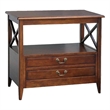 Benjara Wooden TV Stand with 2 Drawers and 1 Open Shelf- Dark Brown