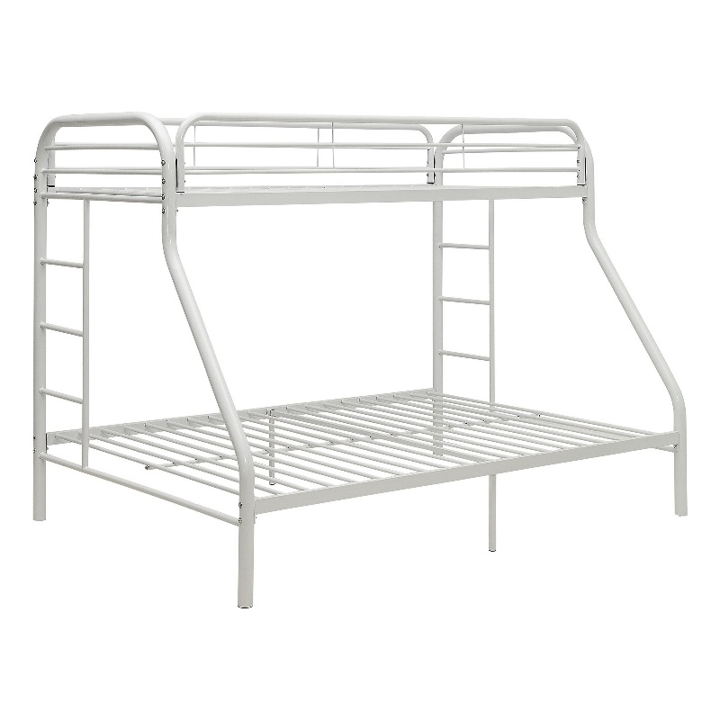 Benjara Tritan Twin XL/Queen Bunk Bed- White