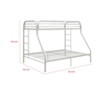 Benjara Tritan Twin XL/Queen Bunk Bed- White
