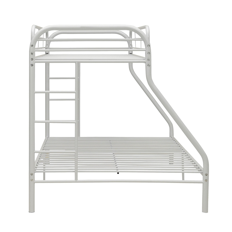 Benjara Tritan Twin XL/Queen Bunk Bed- White