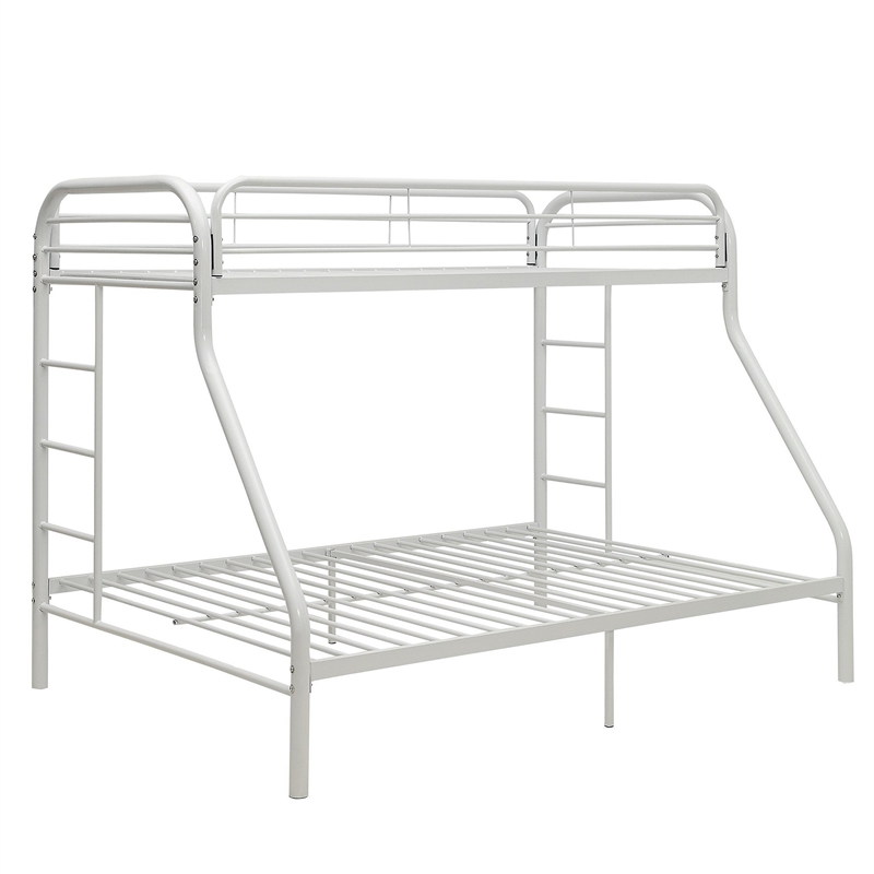 Benjara Tritan Twin XL/Queen Bunk Bed- White