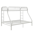 Benjara Tritan Twin XL/Queen Bunk Bed- White