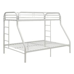 Benjara Tritan Twin XL/Queen Bunk Bed- White