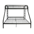 Benjara Tritan Twin/Full Bunk Bed- Black