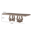 Benjara Wooden Extendable Dining Table With Double Pedestal Base- Silver