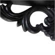 Benjara Hand Carved Wooden Wall Shelf with Floral Design Display- Black