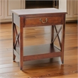 Benjara Transitional Style Nightstand with 1 Drawer and X Shape Sides- Brown