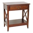 Benjara Transitional Style Nightstand with 1 Drawer and X Shape Sides- Brown