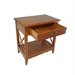 Benjara Transitional Style Nightstand with 1 Drawer and X Shape Sides- Brown