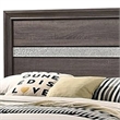 Benjara Panel Design Eastern King Bed with Silver Accents and Bracket Feet- Gray
