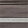 Benjara Panel Design Eastern King Bed with Silver Accents and Bracket Feet- Gray