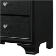 Benjara 2 Drawer Wooden NightStand with Textured Details & Crystal Pulls- Black