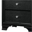 Benjara 2 Drawer Wooden NightStand with Textured Details & Crystal Pulls- Black